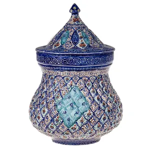 قندان مسی میناکاری شده اثر سلطانی طرح 13