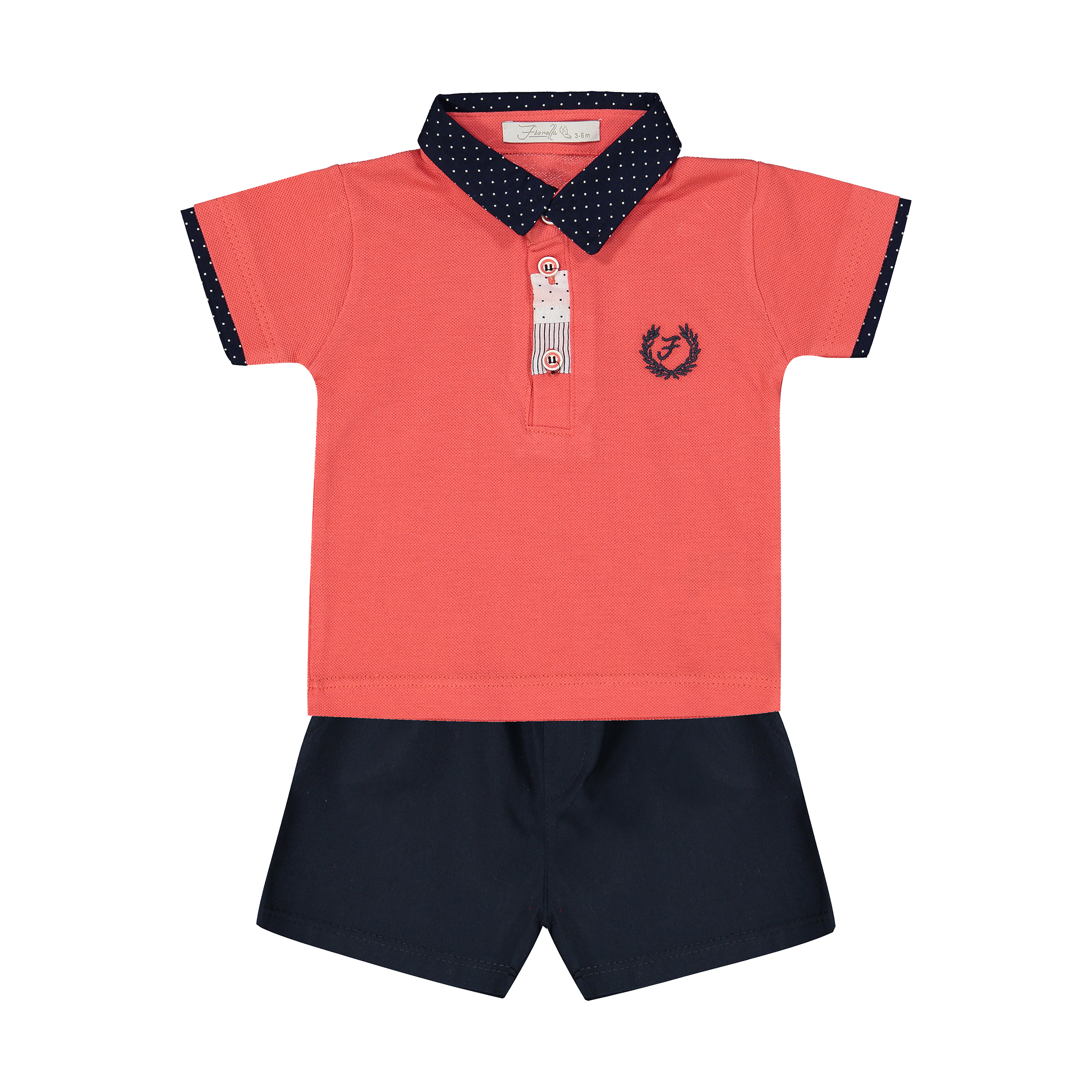 ست پولوشرت و شلوارک نوزادی پسرانه فیورلا کد 2010