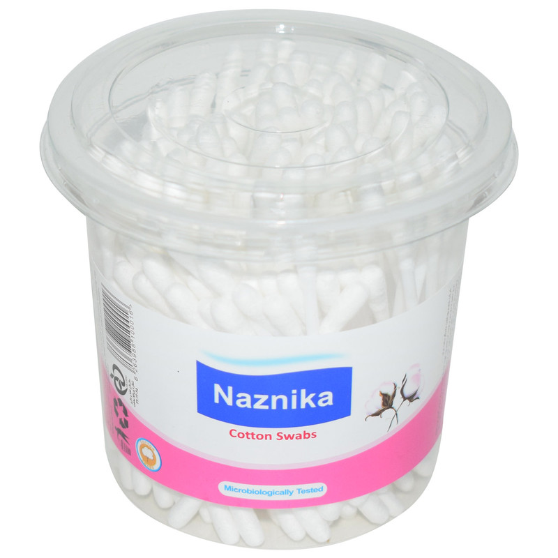 گوش پاک کن نازنیکا مدل Cotton Swabs بسته 200 عددی