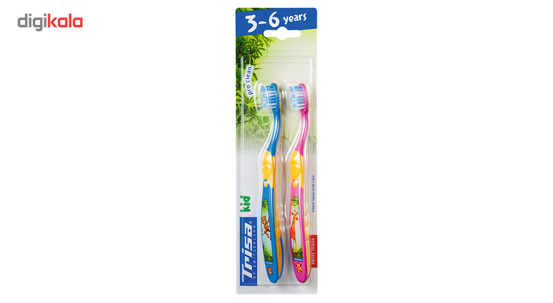 مسواک کودک تریزا مدل Pro Clean برای کودکان 3 تا 6 سال بسته 2 عددی