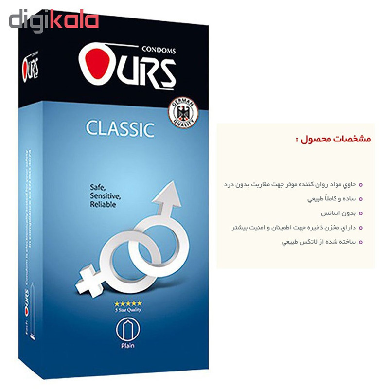 کاندوم کلاسیک اورز مدل Classic بسته 12 عددی