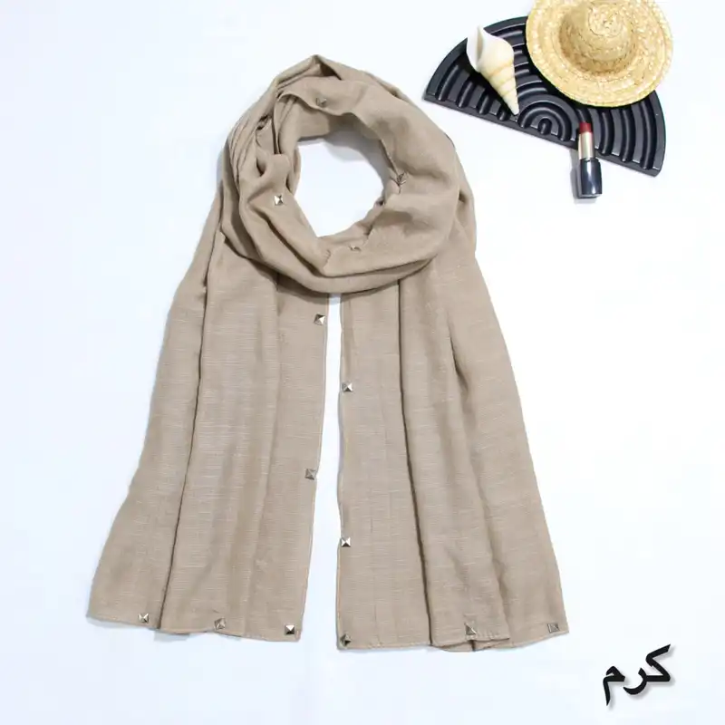 شال زنانه مدل نخی پفکی حاشیه پانچی کد a-7056