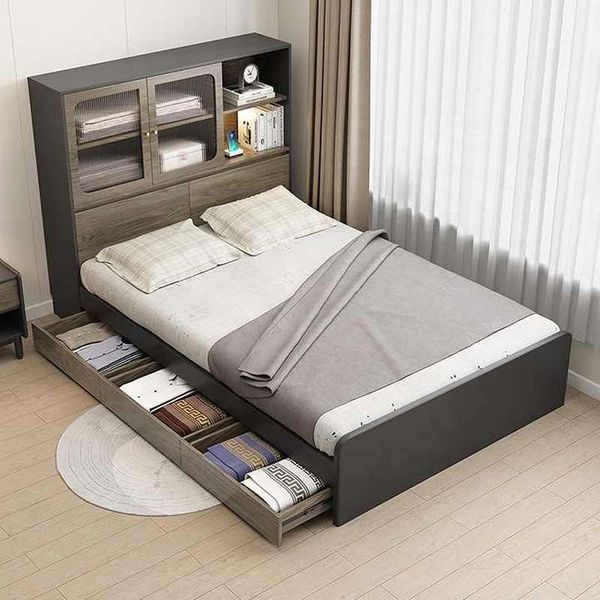 تخت خواب یک نفره مدل ویترین دار سایز 120×200 سانتی متر