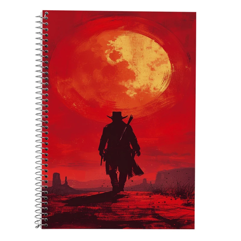 دفتر زبان 50 برگ مدوپد مدل سه خط طرح رد دد red dead کد DF13541