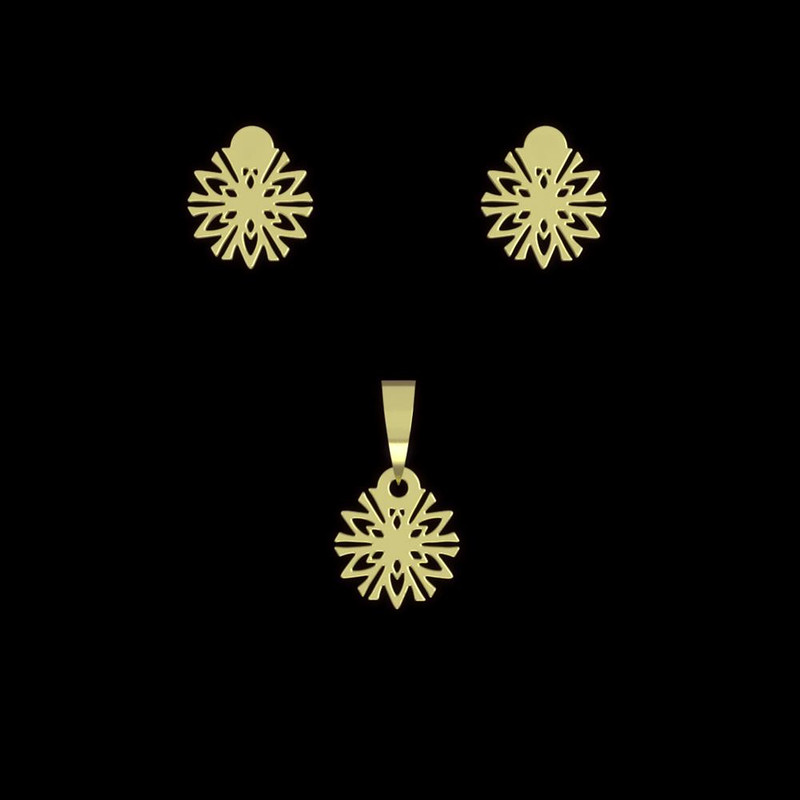 نیم ست طلا 18 عیار زنانه مدوپد مدل هندسی کد NA10411