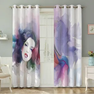 پرده نیروانا طرح  چهره مدل مخمل کد 8101سایز 140×280 سانتی متر