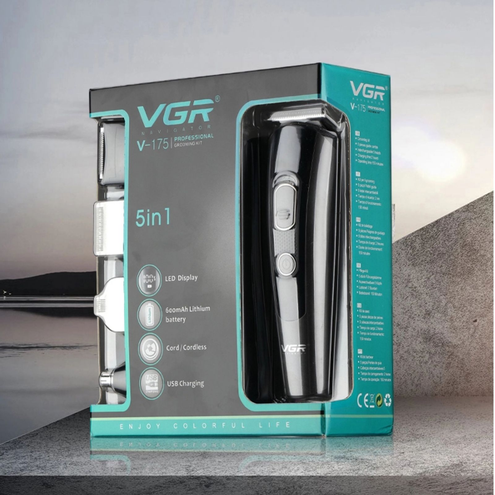 ست ماشین اصلاح مو بدن وی جی ار مدل V-175 -  - 9