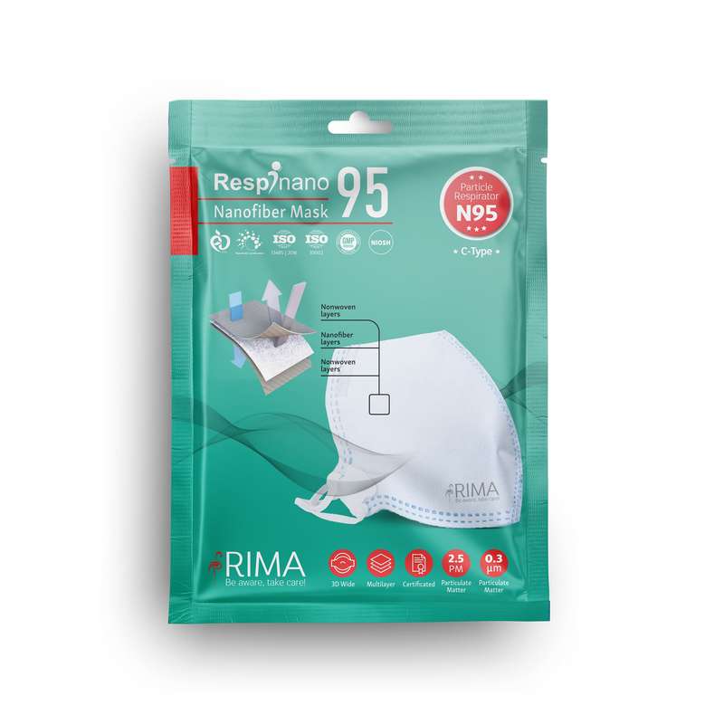 ماسک تنفسی ریما مدل  N95 بسته 3 عددی