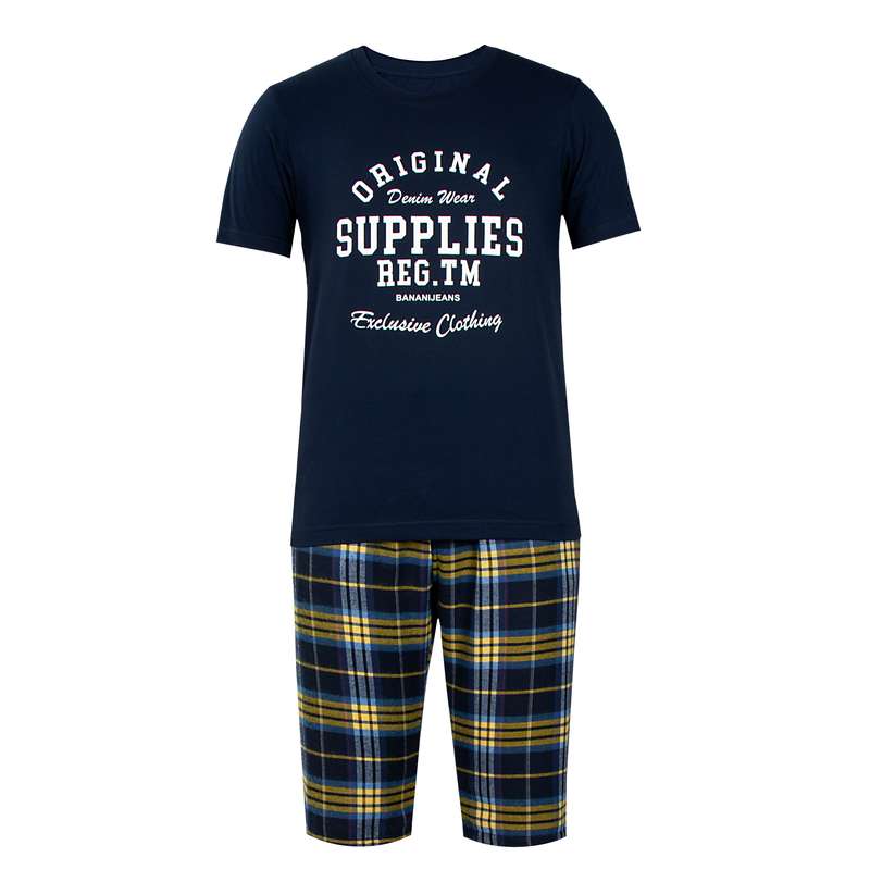 ست تی شرت و شلوارک مردانه آریان نخ باف مدل 1644