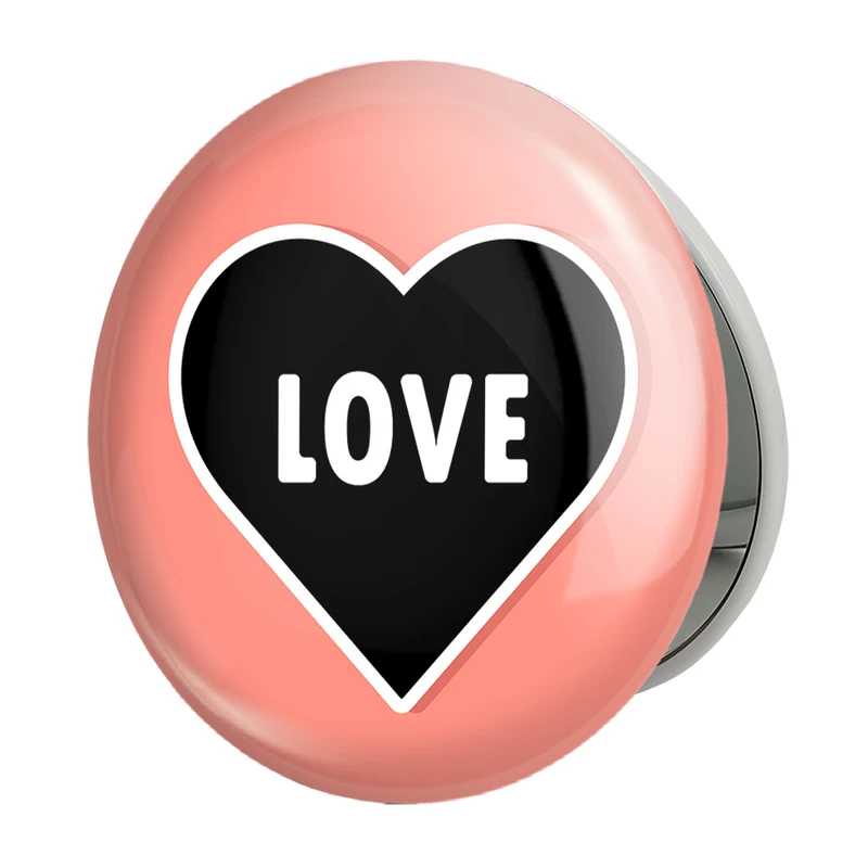 آینه جیبی خندالو طرح عاشقانه مدل تاشو کد 27099 