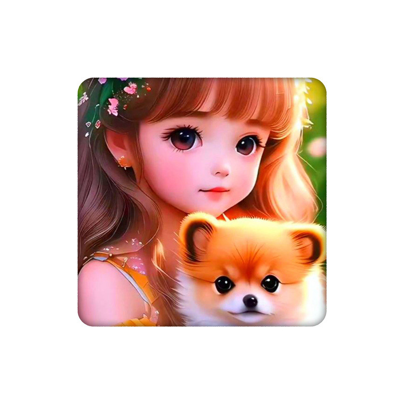 زیرلیوانی طرح دختر و تاج گل و هاپو کد 0885419 زیرلیوانی طرح دختر و تاج گل و هاپو کد 0885419