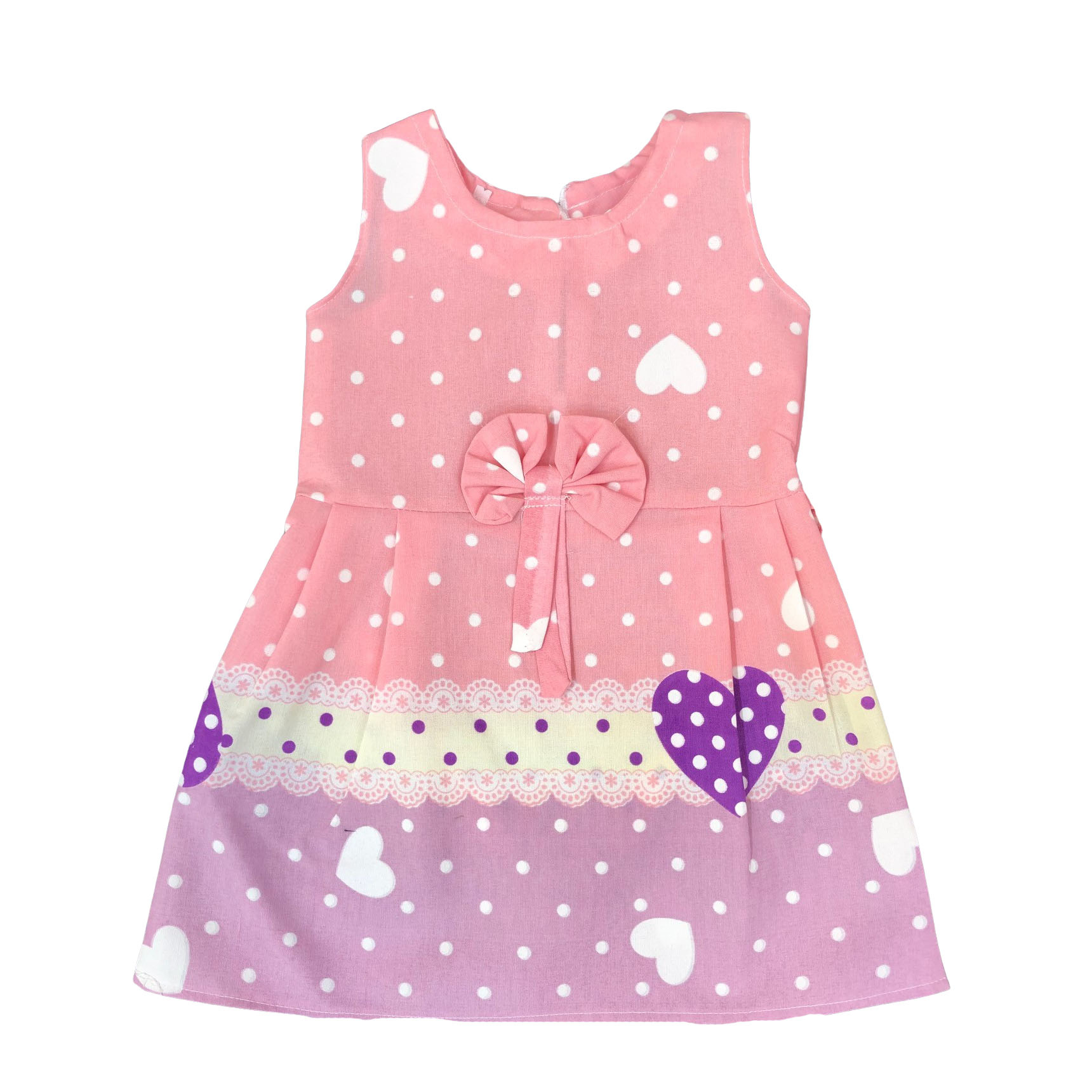 پیراهن دخترانه مدل A.S7173 رنگ صورتی