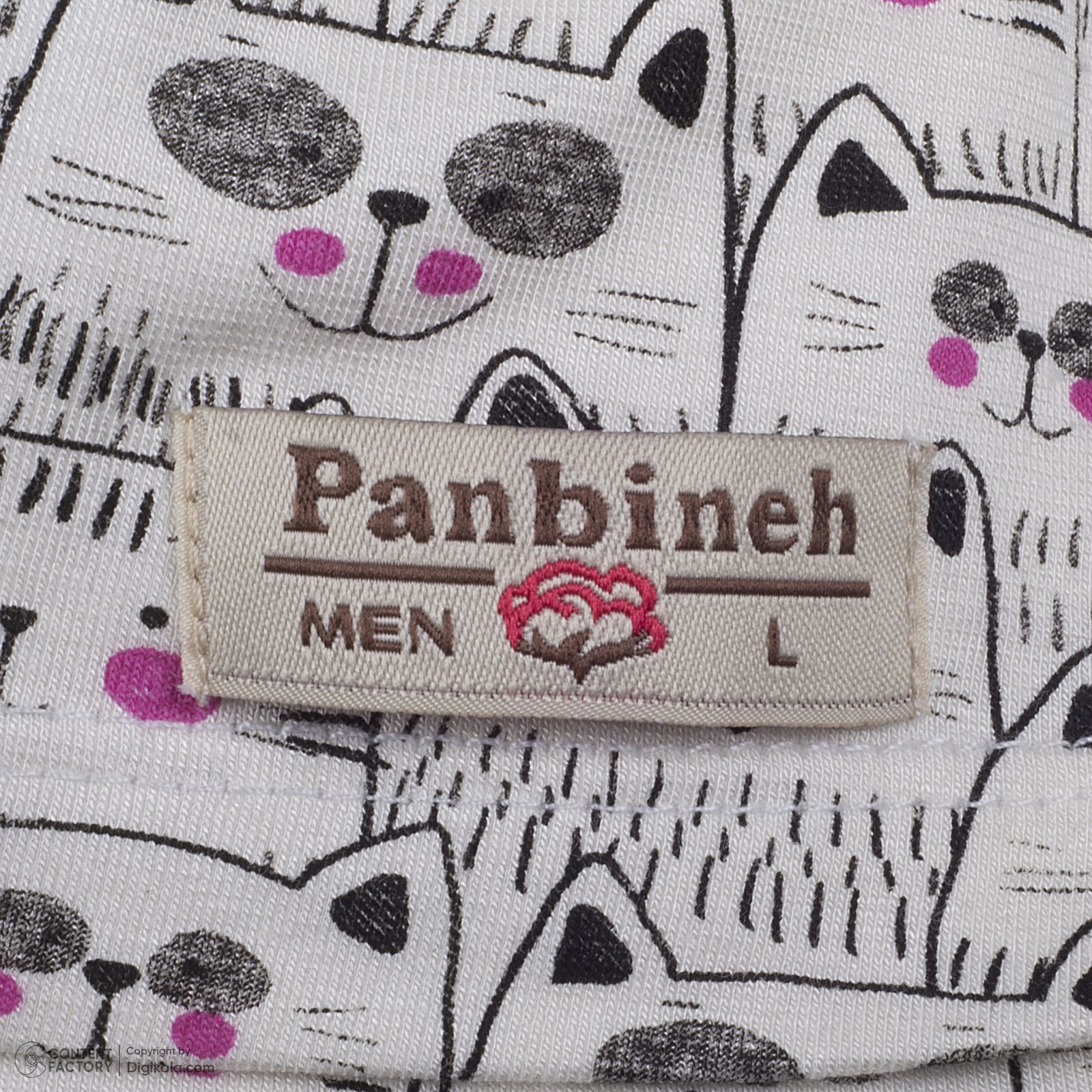 ست تی شرت و شلوارک زنانه پنبینه مدل نخ پنبه طرح گربه -  - 6