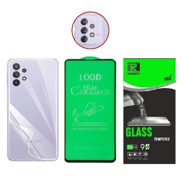 محافظ صفحه نمایش روبیکس مدلCR-A72مناسب برای گوشی موبایل سامسونگ Galaxy A72به همراه محافظ لنز دوربین  و پشت گوشی