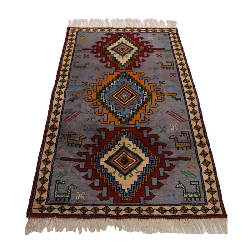 فرش دستبافت دو و نیم متری طرح خراسان کد 402061455