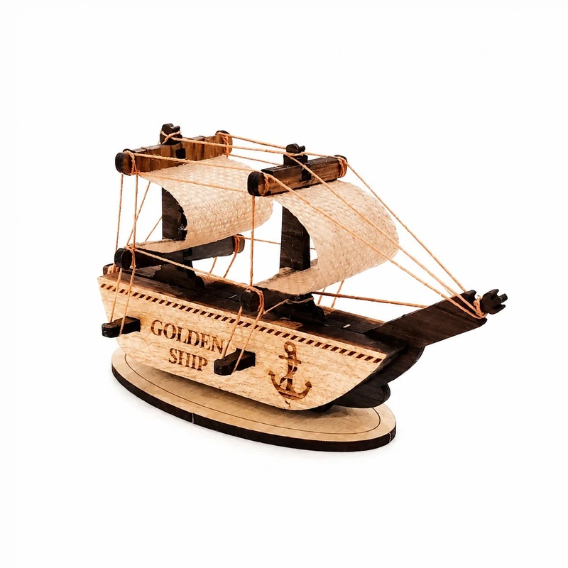 دکوری مدل کشتی بادبانی چوبی GOLDEN SHIP
