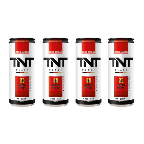 نوشابه انرژی زا بدون شکر تی ان تی بلست - 250 میلی لیتر بسته 4 عددی