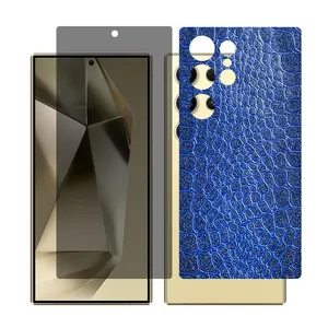 Glass Together model privacy screen protector for Samsung S24 Ultra mobile phone with back cover sticker