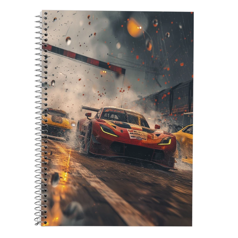 دفتر زبان 50 برگ مدوپد مدل دو خط طرح need for speed کد DF13649