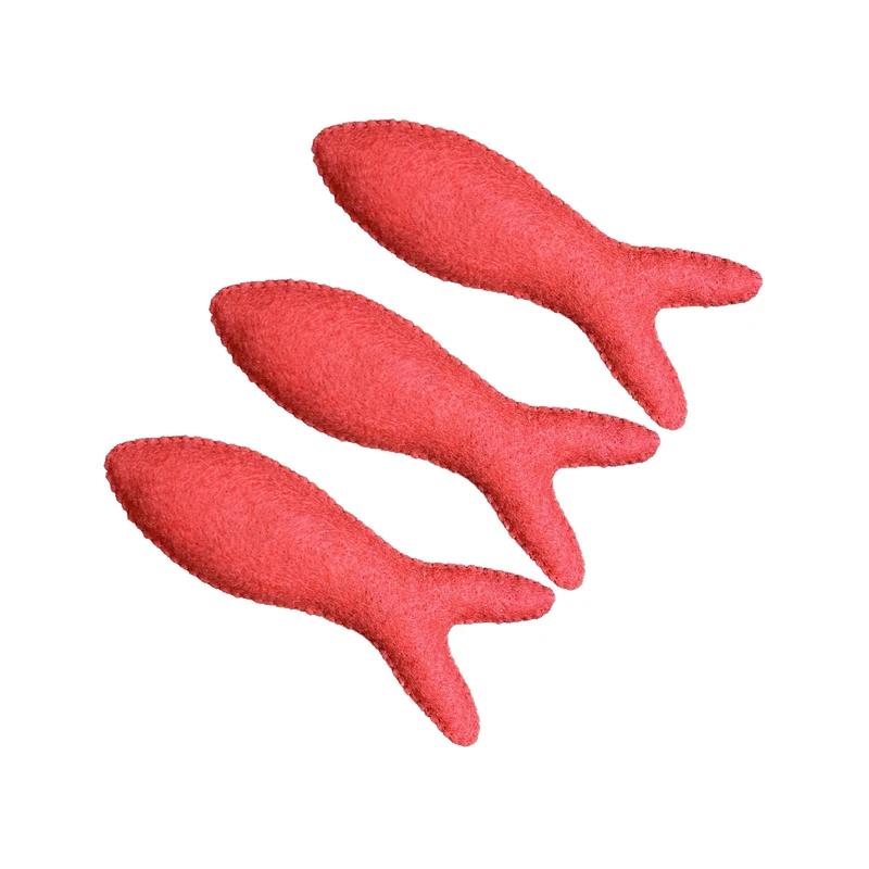 اسباب بازی سگ و گربه مدل ماهی بسته 3 عددی