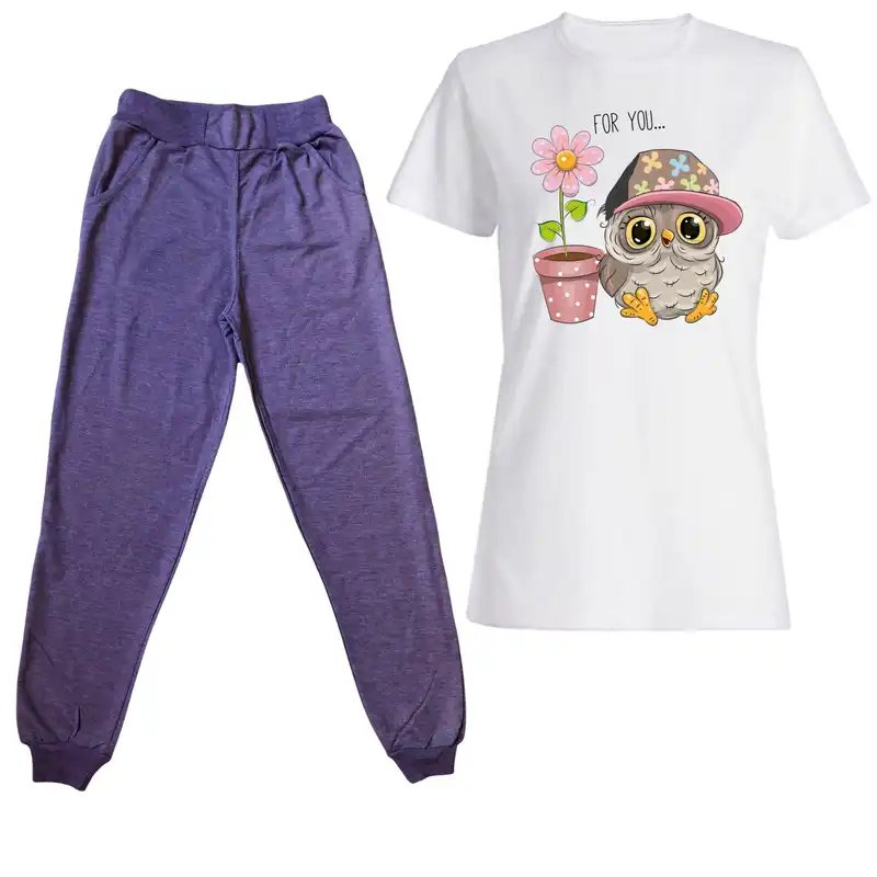 ست تی شرت و شلوار زنانه مدل 312