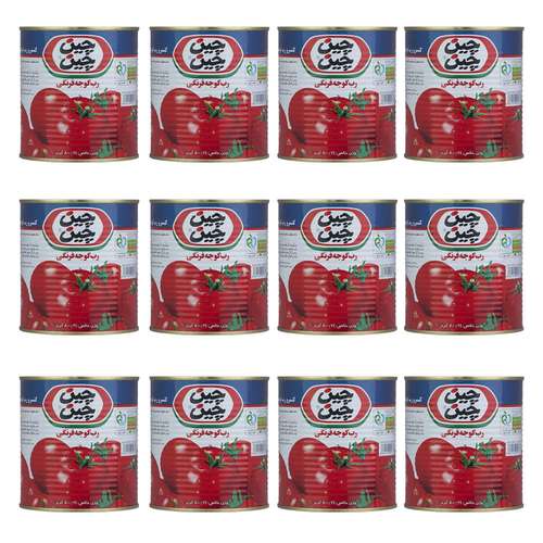رب گوجه فرنگی چین چین - 800 گرم بسته 12عددی