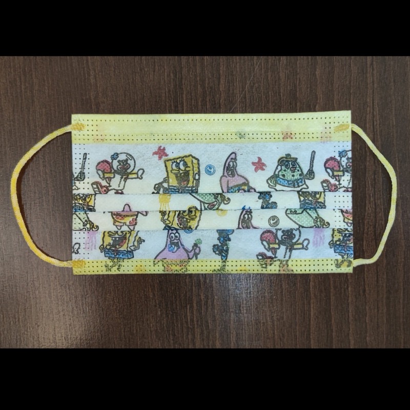 ماسک تنفسی کودک وحدت طرح باب اسفنجی بسته 30 عددی