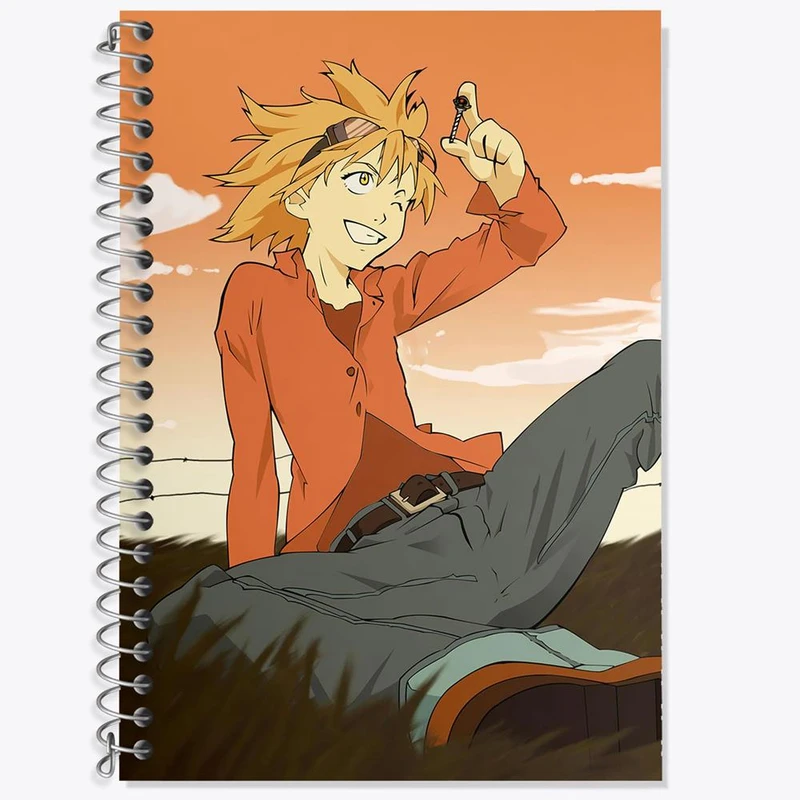 دفتر زبان 50 برگ خندالو مدل سه خط طرح هاروکو انیمه فولی کولی Fooly Cooly کد 23541