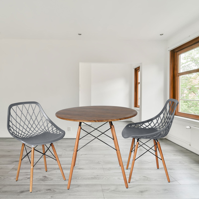 میز و صندلی ناهارخوری دو نفره مدل الماس فایبرگلاس پایه ایفلی GCH