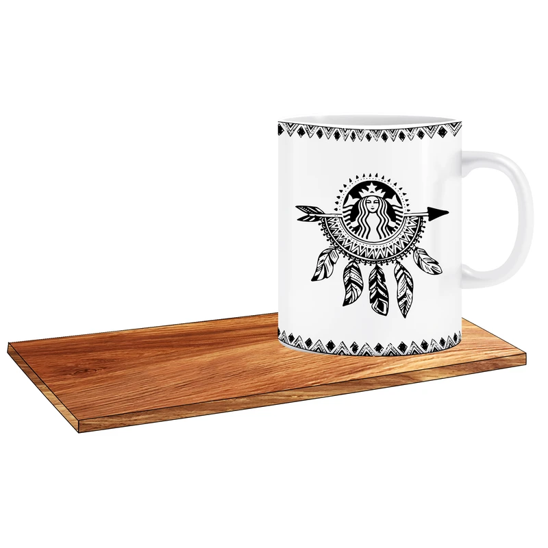 ماگ ال ایکس پی طرح استارباکس کد 221 به همراه زیر لیوانی