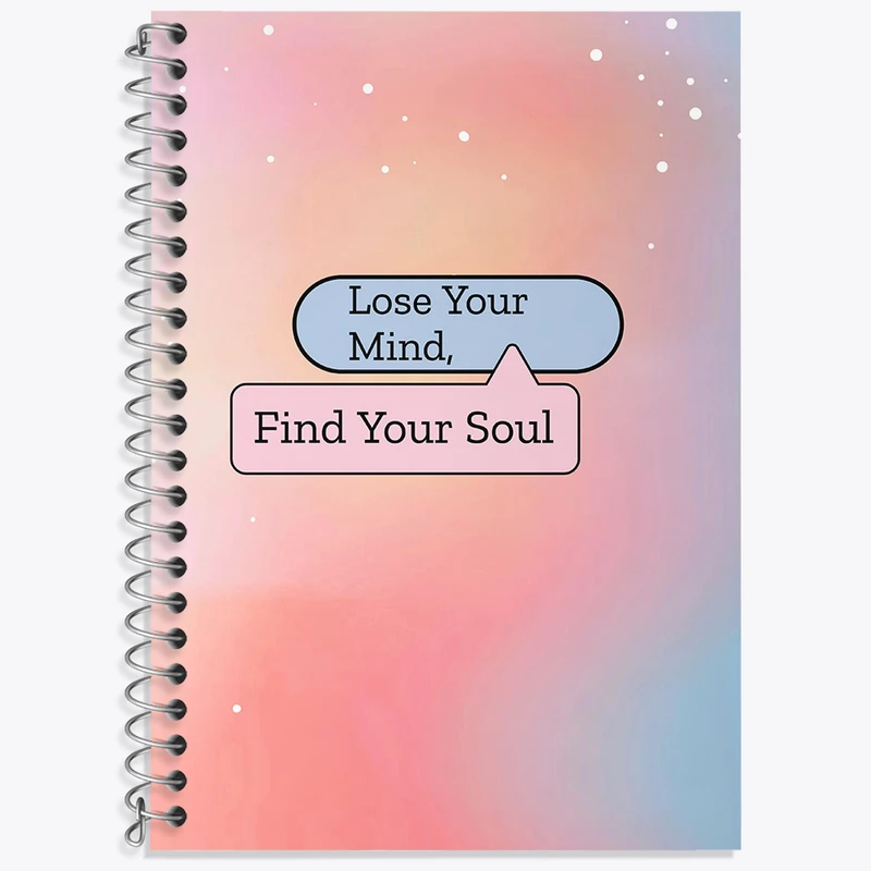 دفتر زبان 50 برگ خندالو مدل سه خط طرح Lose Your Mind Find Your Soul کد N2337