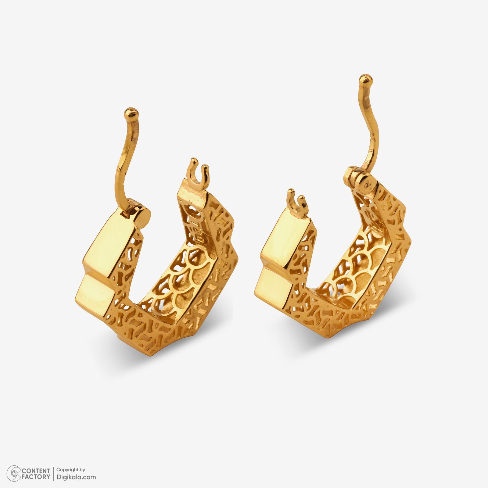 گوشواره کلیپسی طلا 18 عیار زنانه گلدم مدل E245017 -  - 4