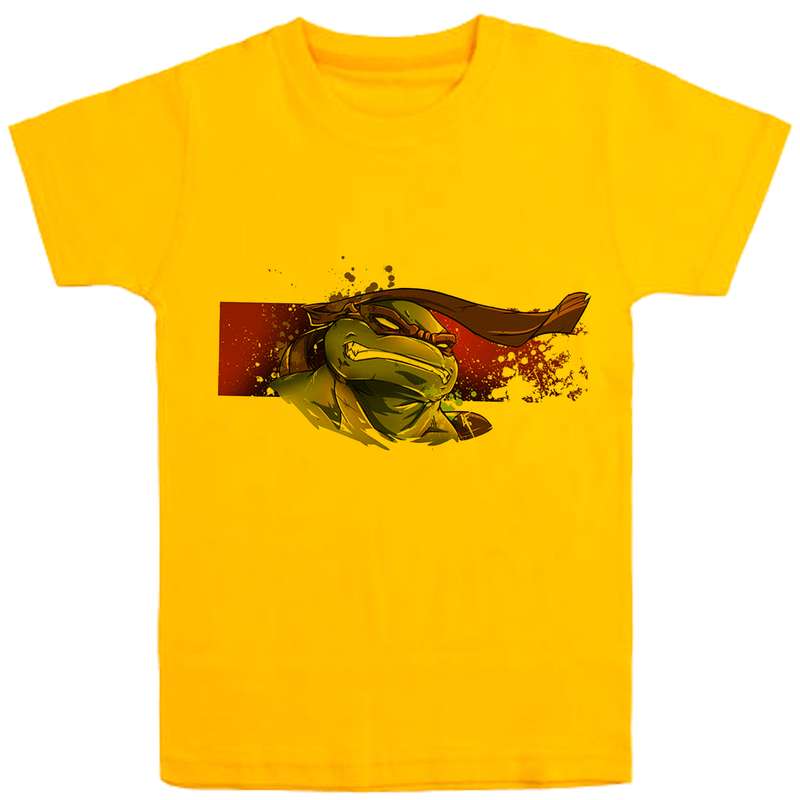 تی شرت آستین کوتاه پسرانه مدل نینجا D192 رنگ زرد