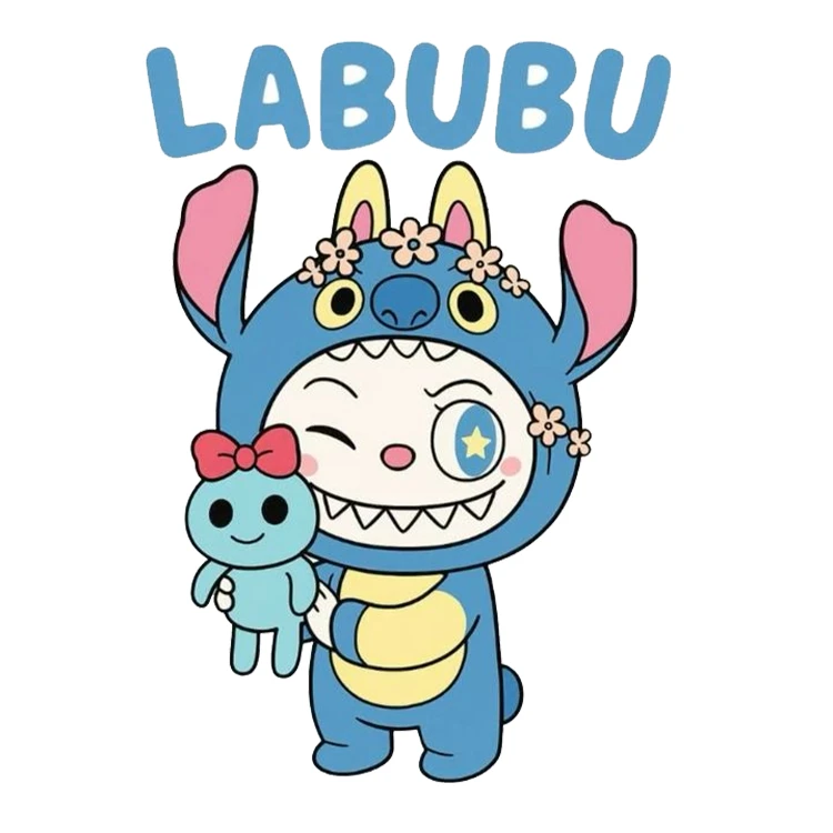 استیکر پارچه و لباس پاد آفرین مدل عروسک لبوبو Labubu کد S1191