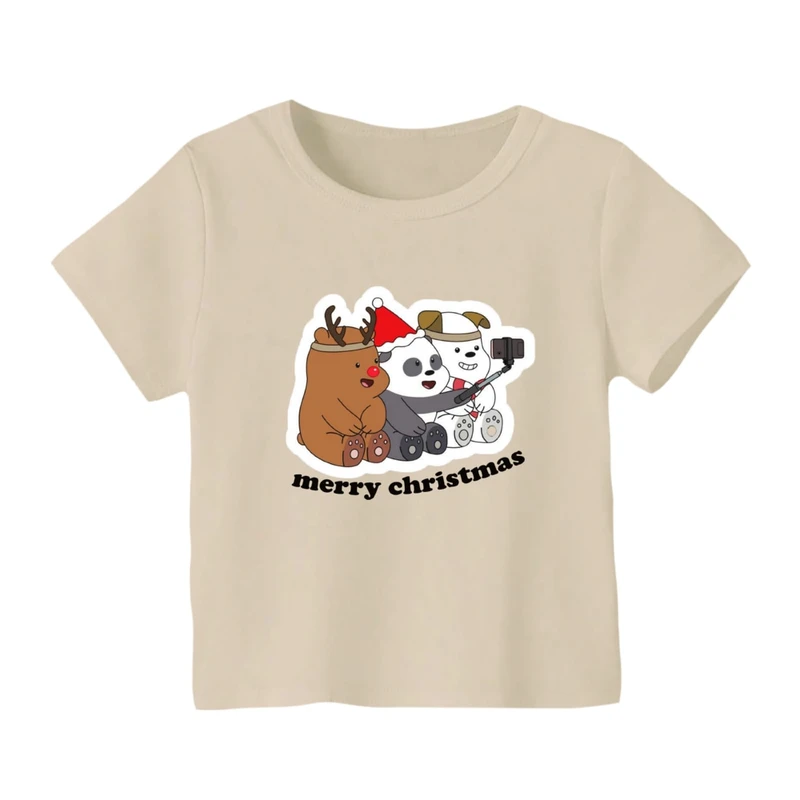 تی شرت آستین کوتاه بچگانه مدل خرس کریسمس کد 3