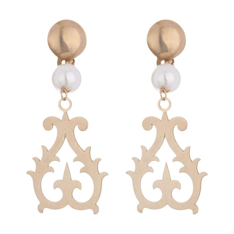 گوشواره طلا 18 عیار زنانه قیراط طرح مروارید کد GH4048