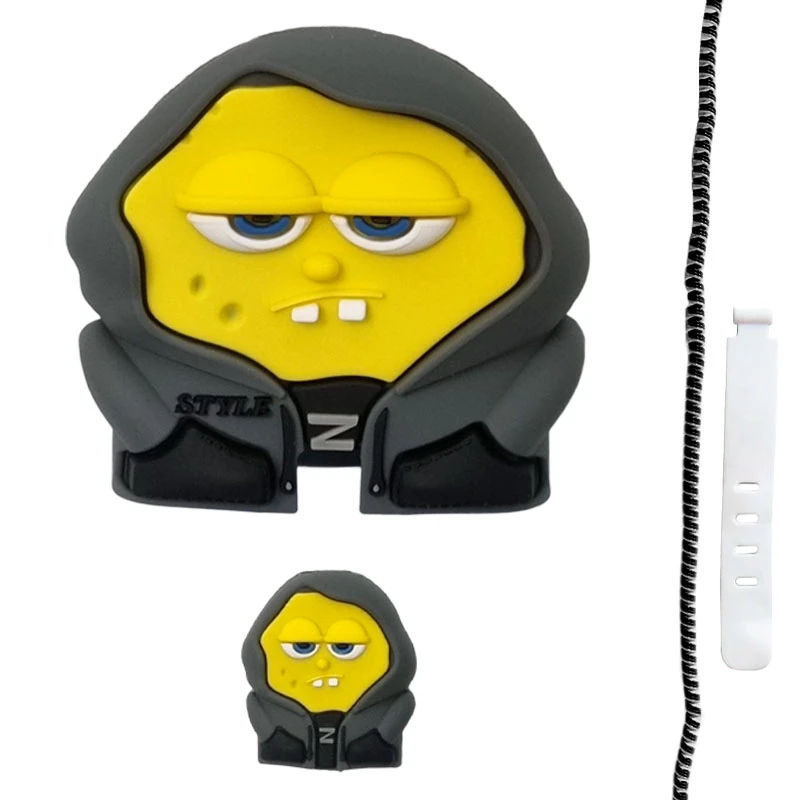 محافظ کابل و شارژر دیواری سانیلند طرح باب اسفنجی مجموعه 4 عددی