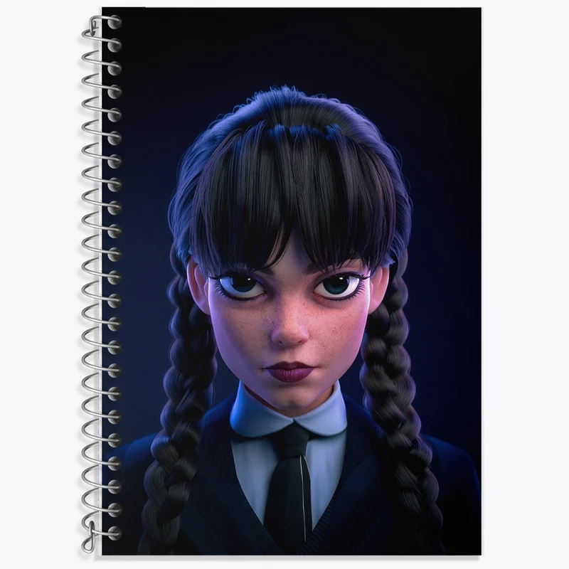 دفتر زبان 50 برگ خندالو مدل سه خط طرح ونزدی (Wednesday) کد F385