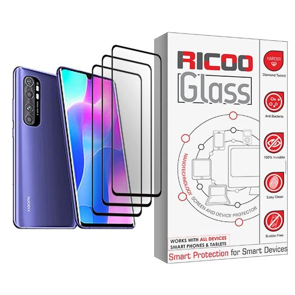محافظ صفحه نمایش ریکو مدل Ricoo Glass MIX003 مناسب برای گوشی موبایل شیائومی Mi Note 10 Lite بسته سه عددی