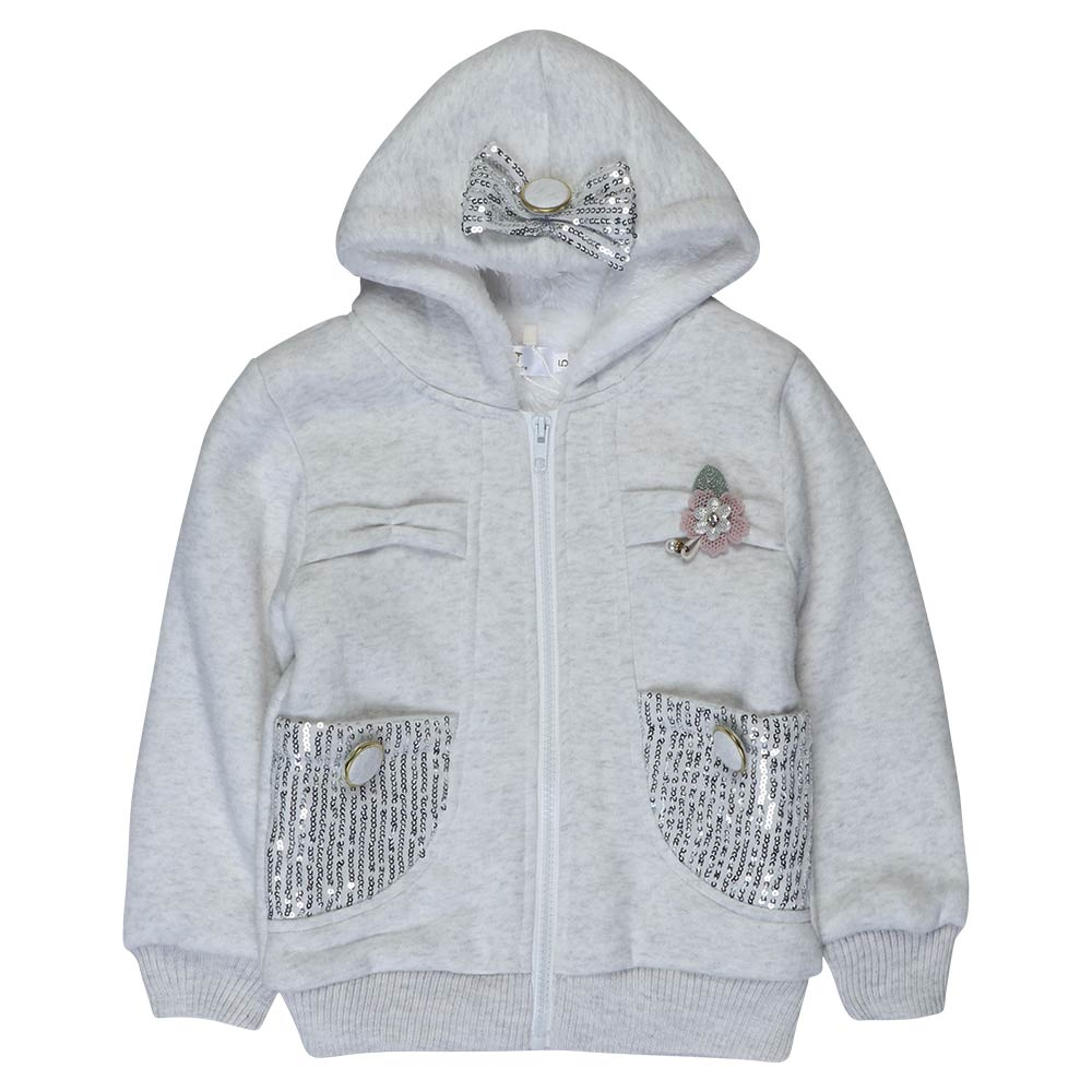 سویشرت دخترانه مدل پولکی 30011