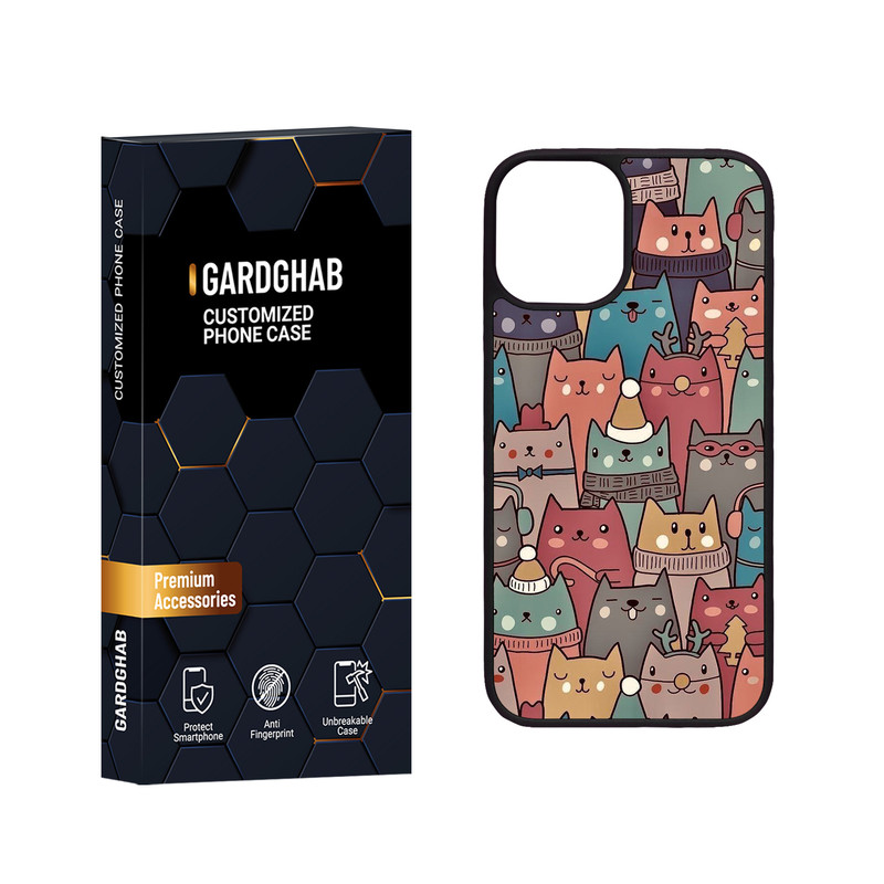 کاور گارد قاب مدل دور ژله ای پشت گلس فانتزی مناسب برای گوشی موبایل اپل iPhone 12 Mini