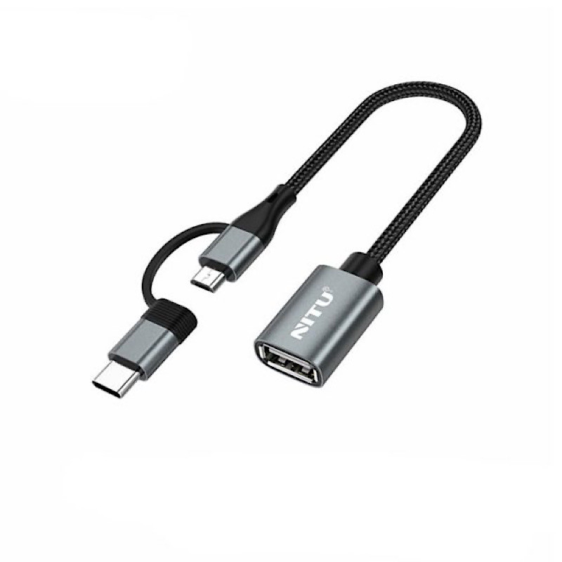 کابل تبدیل USB به USB -C / microUSB نیتو مدل NT-CN21 طول 0.24 متر
