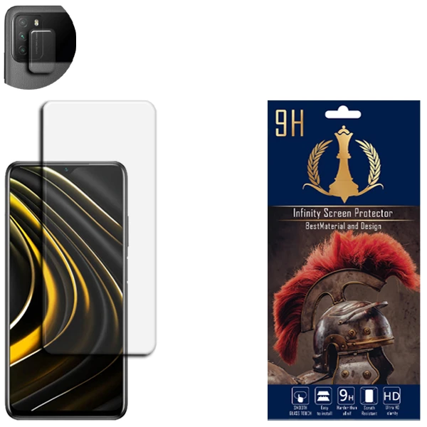  محافظ لنز دوربین اینفینیتی مدل PRO MAX مناسب برای گوشی موبایل شیائومی POCO M3 به همراه محافظ صفحه نمایش