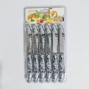 کارد میوه خوری گیلدا مدل رنگی گلدار بسته 12 عددی