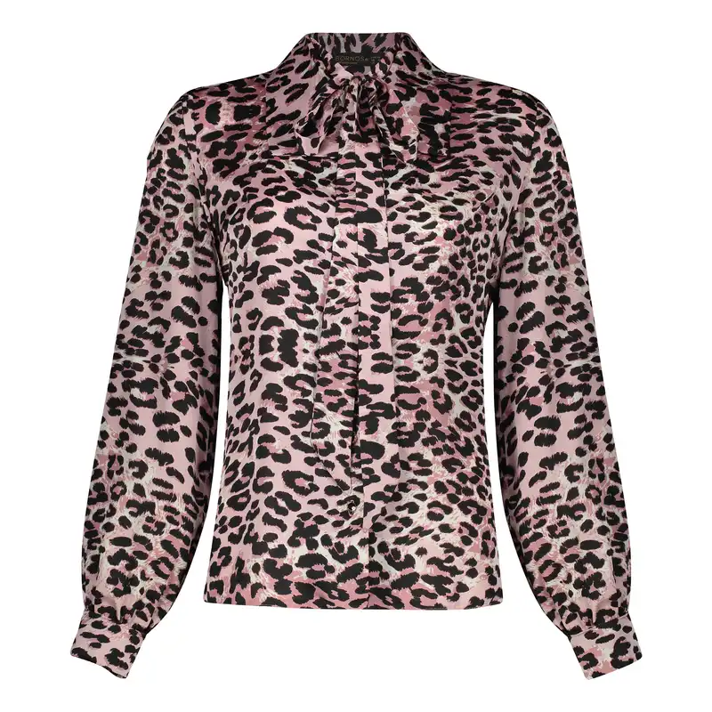 ست شومیز و دستمال گردن زنانه برنس مدل آیرین رنگ صورتی