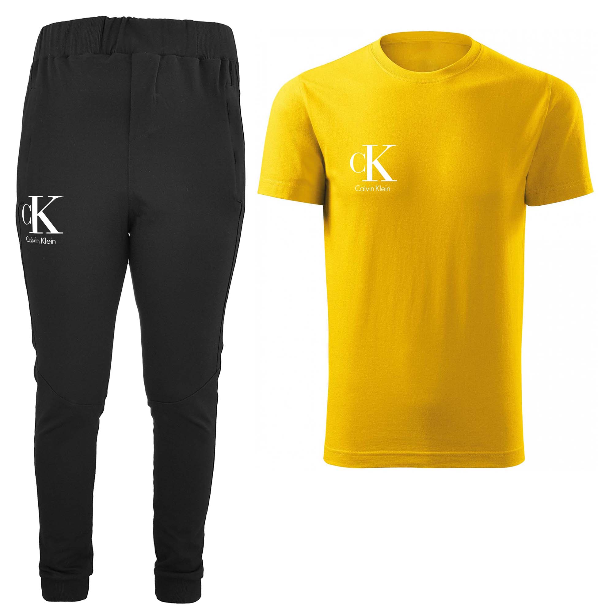 ست تی شرت و شلوار مردانه مدل 00416155 رنگ زرد
