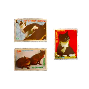 تمبر یادگاری طرح طبیعت مدل گربه کد cat-801 مجموعه 3 عددی