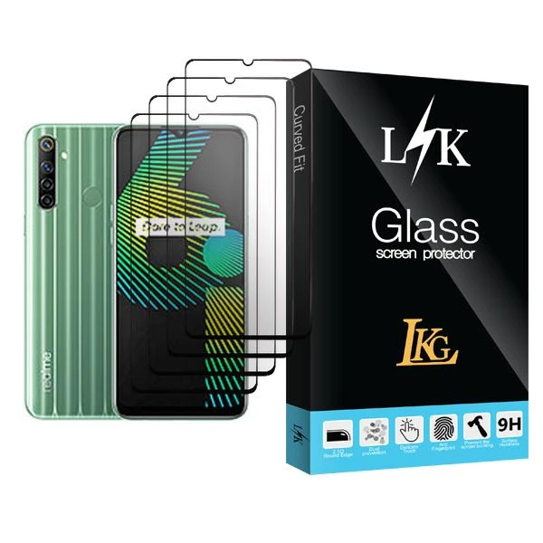 محافظ صفحه نمایش ال کا جی مدل LK Glass MIX004 مناسب برای گوشی موبایل ریلمی 6i بسته چهار عددی