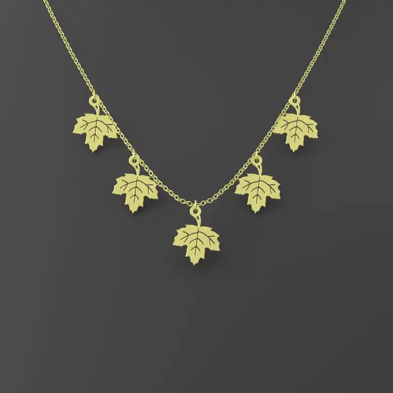 گردنبند طلا 18 عیار زنانه مدوپد مدل برگ کد RNA11443