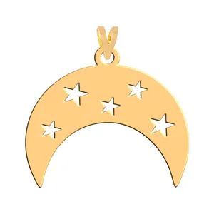 آویز گردنبند طلا 18 عیار زنانه فرشته مدل ماه و ستاره WNL-000146